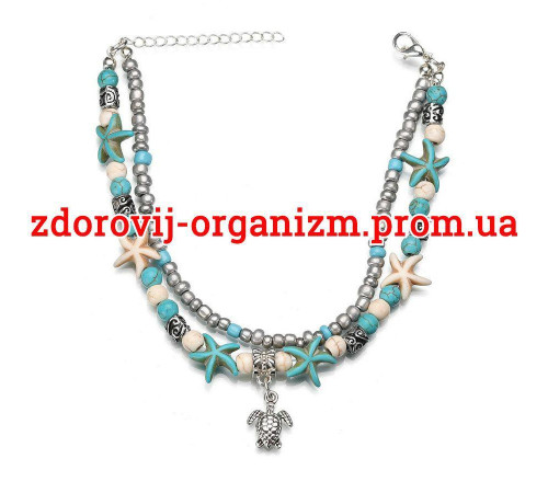 Вінтажний Чеський кораловий браслет-ланцюжок на ногу морська черепашка