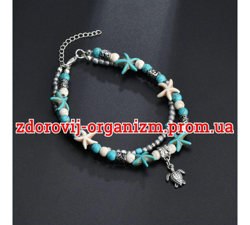 Вінтажний Чеський кораловий браслет-ланцюжок на ногу морська черепашка