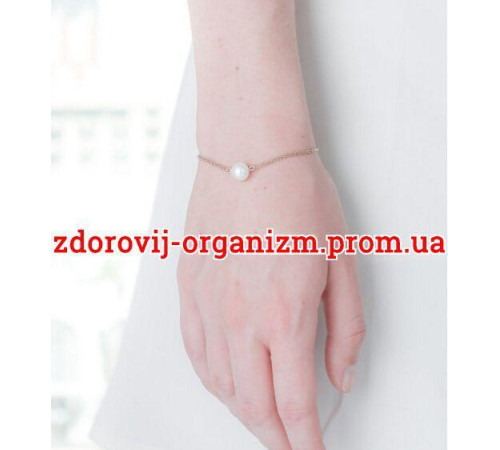 Браслет із перлиною Касумі, на срібному ланцюжку