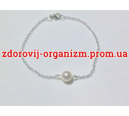 Браслет із перлиною Касумі, на срібному ланцюжку
