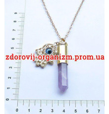 Ланцюжок намисто з натуральним каменем Аметист приваблення великих багатств і зміцнення жіночих вуз