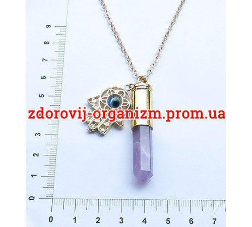 Ланцюжок намисто з натуральним каменем Аметист приваблення великих багатств і зміцнення жіночих вуз