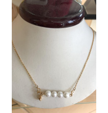 Ланцюжок із натуральними білими перлами підвіска