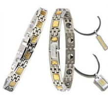 Турмалінові браслети з кулонами (чоловіч і жінок) набір