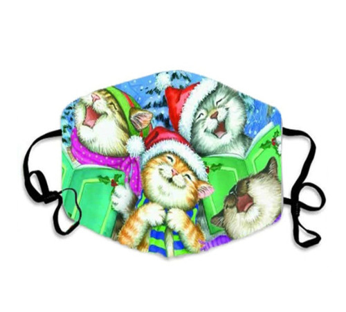 Багаторазова турмалінова захисна маска для обличчя «Різдво Веселі Кішки»