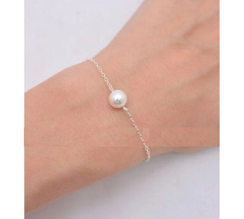 Браслет із перлиною Касумі, на срібному ланцюжку