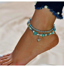 Вінтажний Чеський кораловий браслет-ланцюжок на ногу морська черепашка