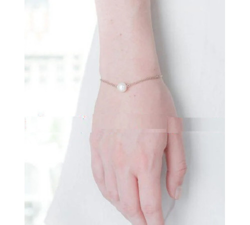 Браслет із перлиною Касумі, на золотій ланцюжку