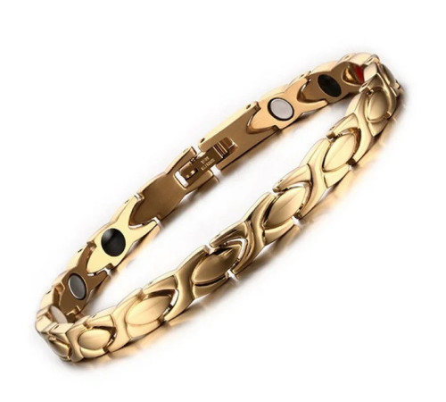 Турмаліновий із магнітами браслет голд 5в1