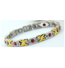 Титановий магнітно-турмаліновий браслет 4В1 Рубін