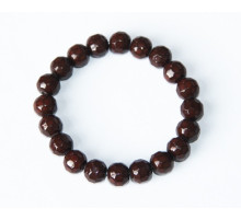 Турмаліновий браслет коричневий круглий (турманієвий браслет)