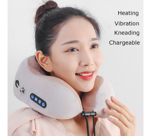 Електричний турмаліновий масажер подушка для шиї u-подібна подушка