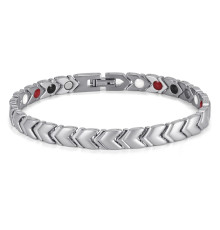 Турмаліновий магнітний браслет сильвер (Візіо)