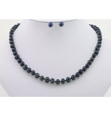 Перли натуральні єгипетські морські темно-сині