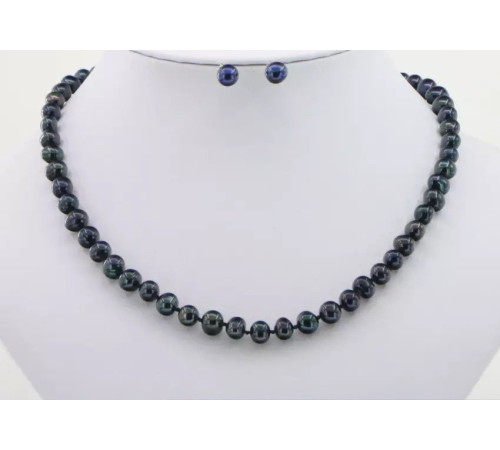 Перли натуральні єгипетські морські темно-сині