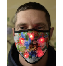 Світлодіодна Різдвяна маска сніговик і дід мороз Merry Christmas для чоловіків і жінок багаторазова