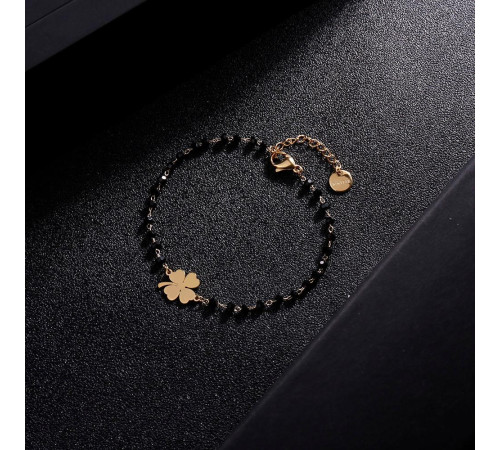 Браслет із позолотою Чотирилиста конюшина з гематитом приносить дуже велику удачу