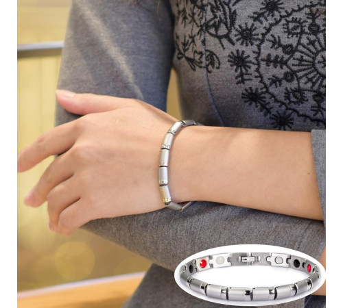 Турмаліновий срібний браслет із германієм і магнітами від вірусних недуг