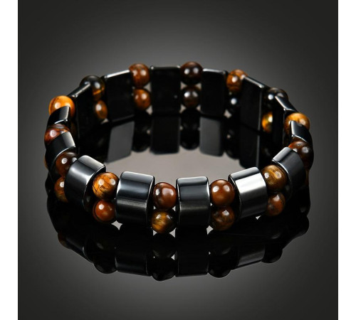 Турмаліновий браслет гематит із червоним тигровим оком для здоров'я