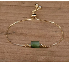 Жіночий браслет-чакра з натурального нефриту