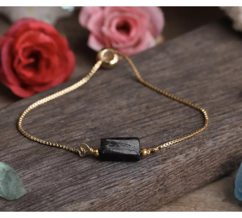 Жіночий браслет-чакра з натурального турмаліну