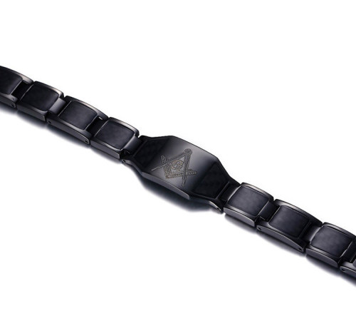 Чоловічий Магнітний турмаліновий браслет 4в1 для здоров'я і захисту Масонський