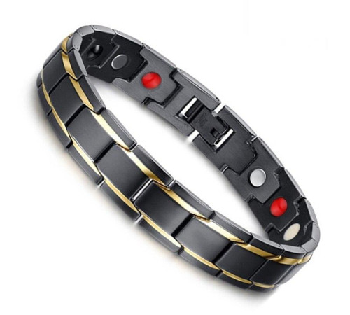 Турмаліновий магнітний гематитовий титановий браслет для здоров'я 4в1