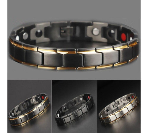 Турмаліновий магнітний гематитовий титановий браслет для здоров'я 4в1