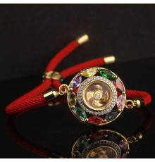 Браслет турмаліновий для здоров'я Вітряний млин із червоної нитки символ удачі