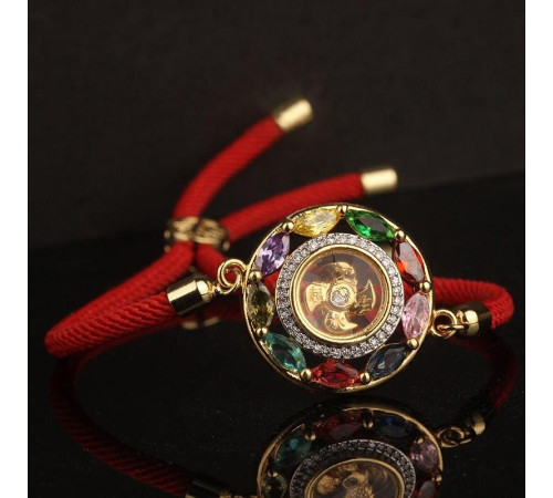 Браслет турмаліновий для здоров'я Вітряний млин із червоної нитки символ удачі