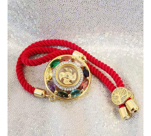 Браслет турмаліновий для здоров'я Вітряний млин із червоної нитки символ удачі