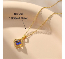 Золота підвіска Чотирилиста конюшина Swarovski грошовий талісман удачі