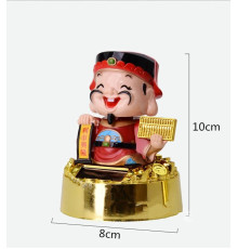 Бог Багатства з грошовими рахунками в руках на сонячних батареях 10 см