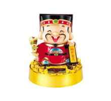 Бог Багатства з грошовим Перловим Руї в руках на сонячних батареях 10 см