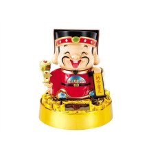 Бог Багатства з грошовим Перловим Руї в руках на сонячних батареях 10 см