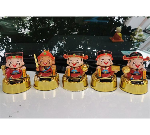 Бог Багатства із золотим горщиком у руках на сонячних батареях 10 см