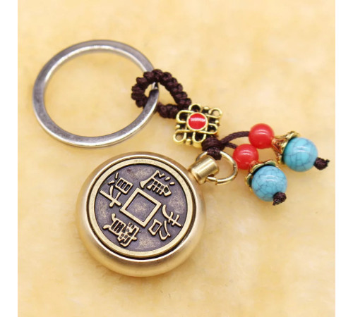 Брелок Грошовий Кролик, що виконує бажання з монетою, що обертається