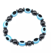 Гематитовий із турмаліном браслет від вічка з блакитного піщаника