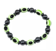 Гематитовий із турмаліном браслет від сочка з зеленого кварцу