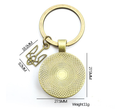 Український брусок Тризуб Tryzub мідний, колода для ключів Захист від негативних негативів