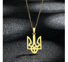 Золота підвіска з Українським Тризубцем захисний талісман на удачу