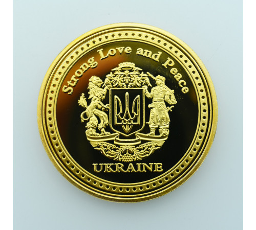 Золота Монета Зелений Український Президент Міцна Любов і Світ Свобода Захист Бога