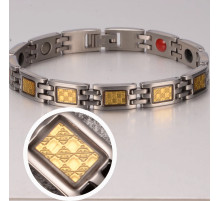 Турмаліновий титановий магнітний браслет зі сусальним золотом германієм для просочення біополя людини