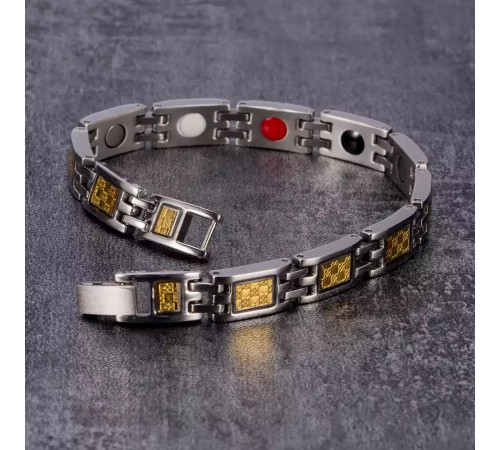 Турмаліновий титановий магнітний браслет зі сусальним золотом германієм для просочення біополя людини