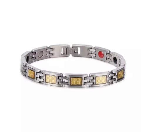 Турмаліновий титановий магнітний браслет зі сусальним золотом германієм для просочення біополя людини