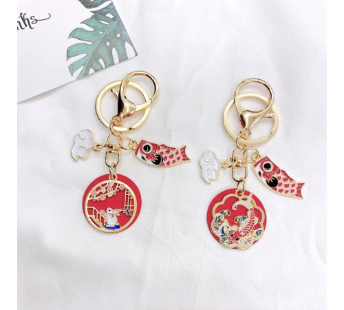 Брелок Амулет Кролик для спритності та стійкості, любові та гармонії з рибою для багатства