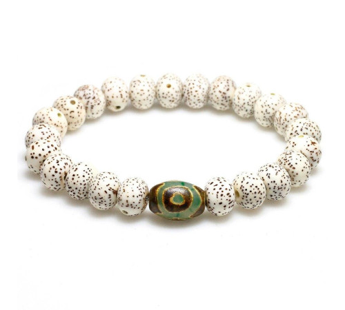 Бусина Дзі зелена Будда в браслеті Бодхи допомагає знайти мудрість, удачу, здоров'я і світ