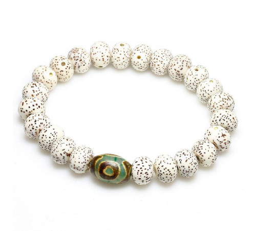 Бусина Дзі зелена Будда в браслеті Бодхи допомагає знайти мудрість, удачу, здоров'я і світ