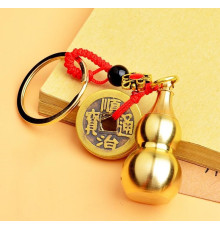 Брелок Гарбуз Ву Лу з монетами для міцного здоров'я й процвітання