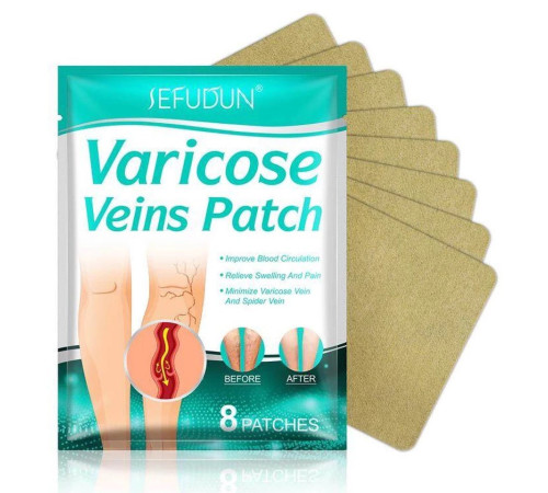 Пластир проти варикозного розширення вен і судинних зірочок на ногах 8 шт.